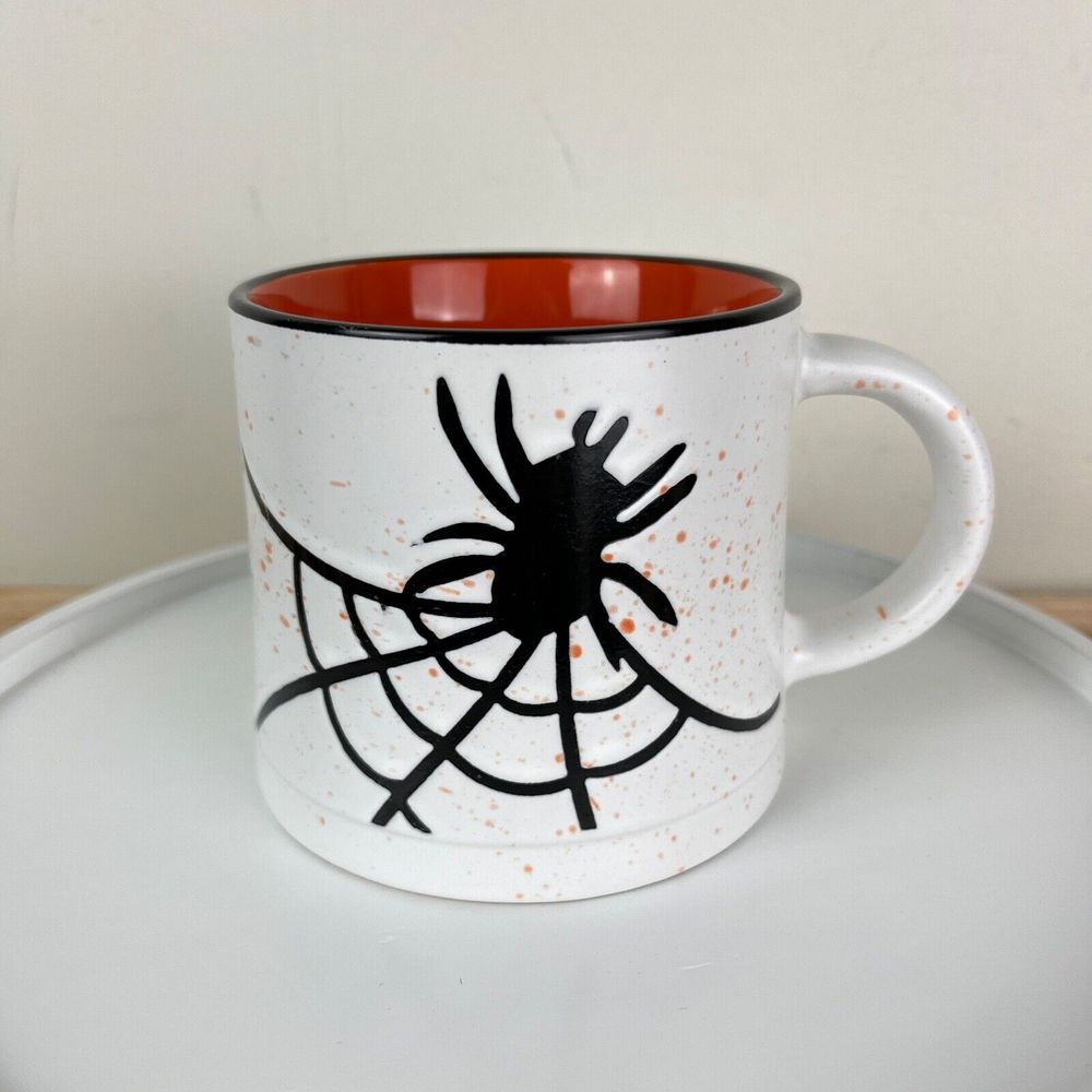 Global‎ Design Connections Spider Web Halloween Coffee Mug Black Orange